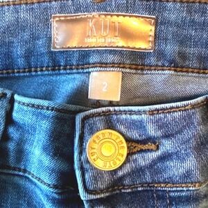 Kut from the Kloth Natalie Flare Jeans Womens 2 Blue Mid Rise Med Wash Stretch